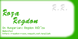 roza regdon business card